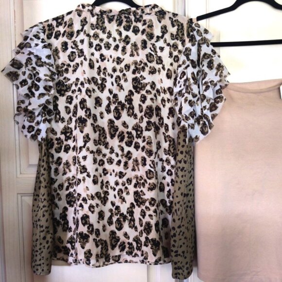 Matilda Jane Wide Leg Crop Pants, Leopard Top w/Cami, Sweater, 4 Piece, Sz XL-2X - Picture 8 of 16